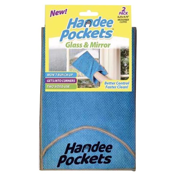 Handee Pockets Handee Pockets Microfiber Cleaning Cloth 6.25 in. W X 9.75 in. L 2 pk 33224 - main